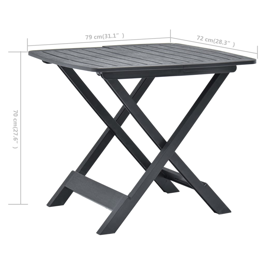 Hopfällbart Trädgårdsbord 79X72X70 Cm Plast