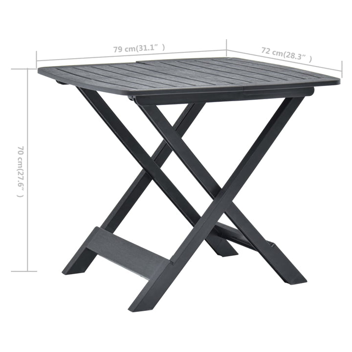 Hopfällbart Trädgårdsbord 79X72X70 Cm Plast