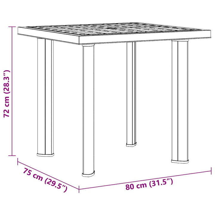 Trädgårdsbord 80X75X72 Cm Plast