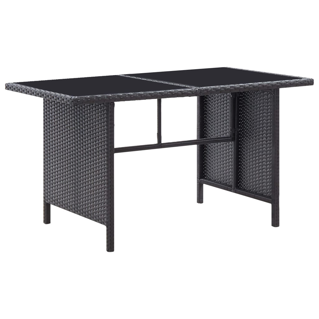 Loungegrupp För Trädgården Med Dynor 6 Delar Konstrotting Svart