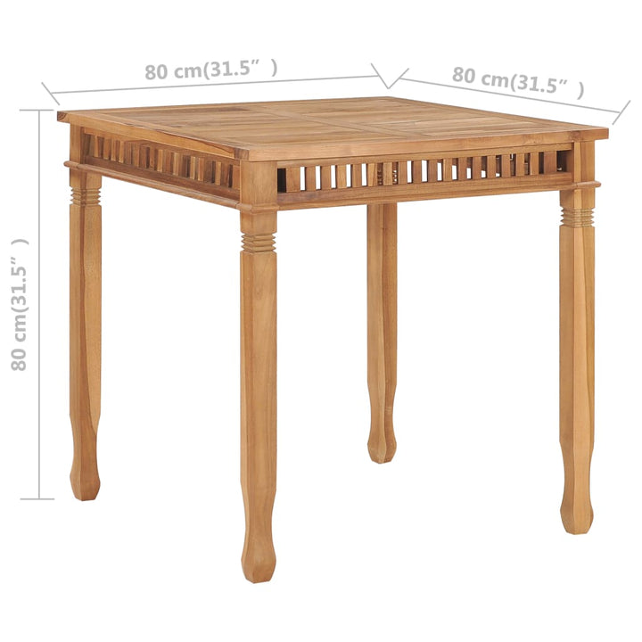 Matbord 80X80X Massiv Teak