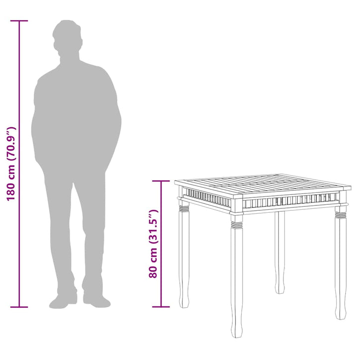 Matbord 80X80X Massiv Teak