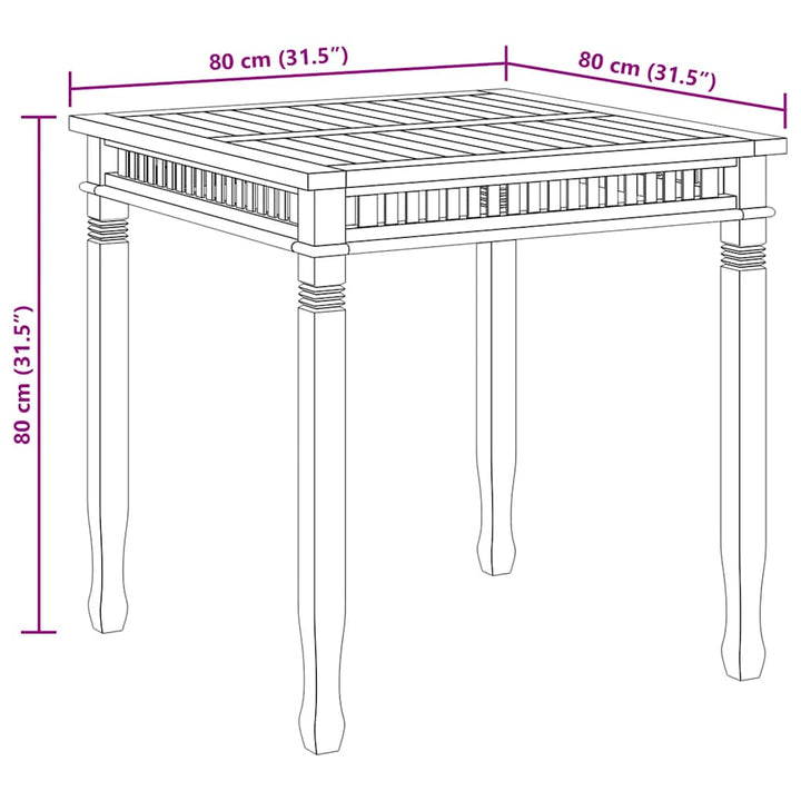 Matbord 80X80X Massiv Teak