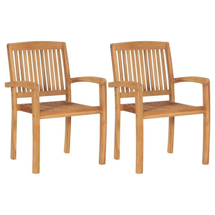 Stapelbara Trädgårdsstolar 8 St Massiv Teak