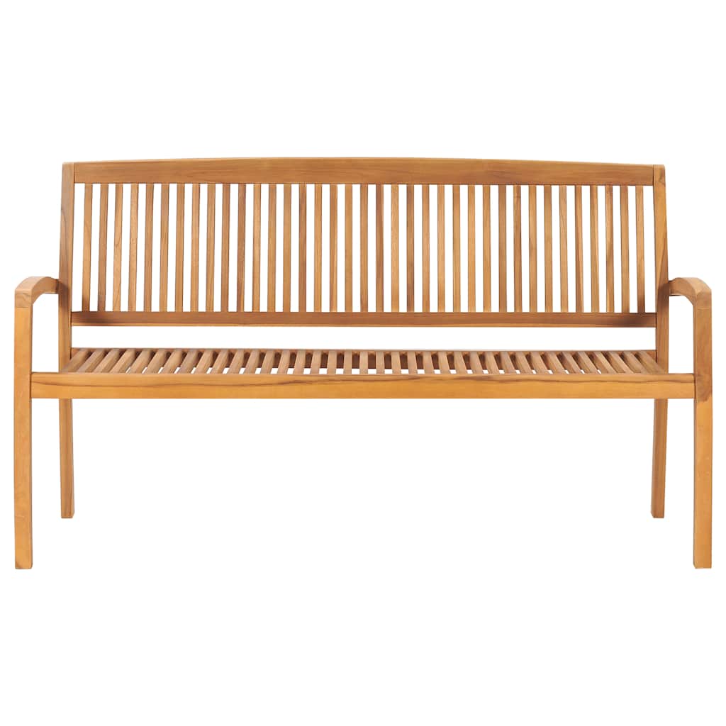 Stapelbar Trädgårdsbänk 3-Sits Massiv Teak
