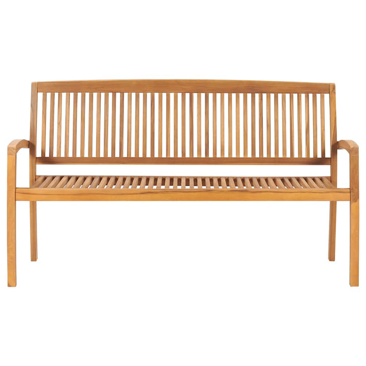 Stapelbar Trädgårdsbänk 3-Sits Massiv Teak