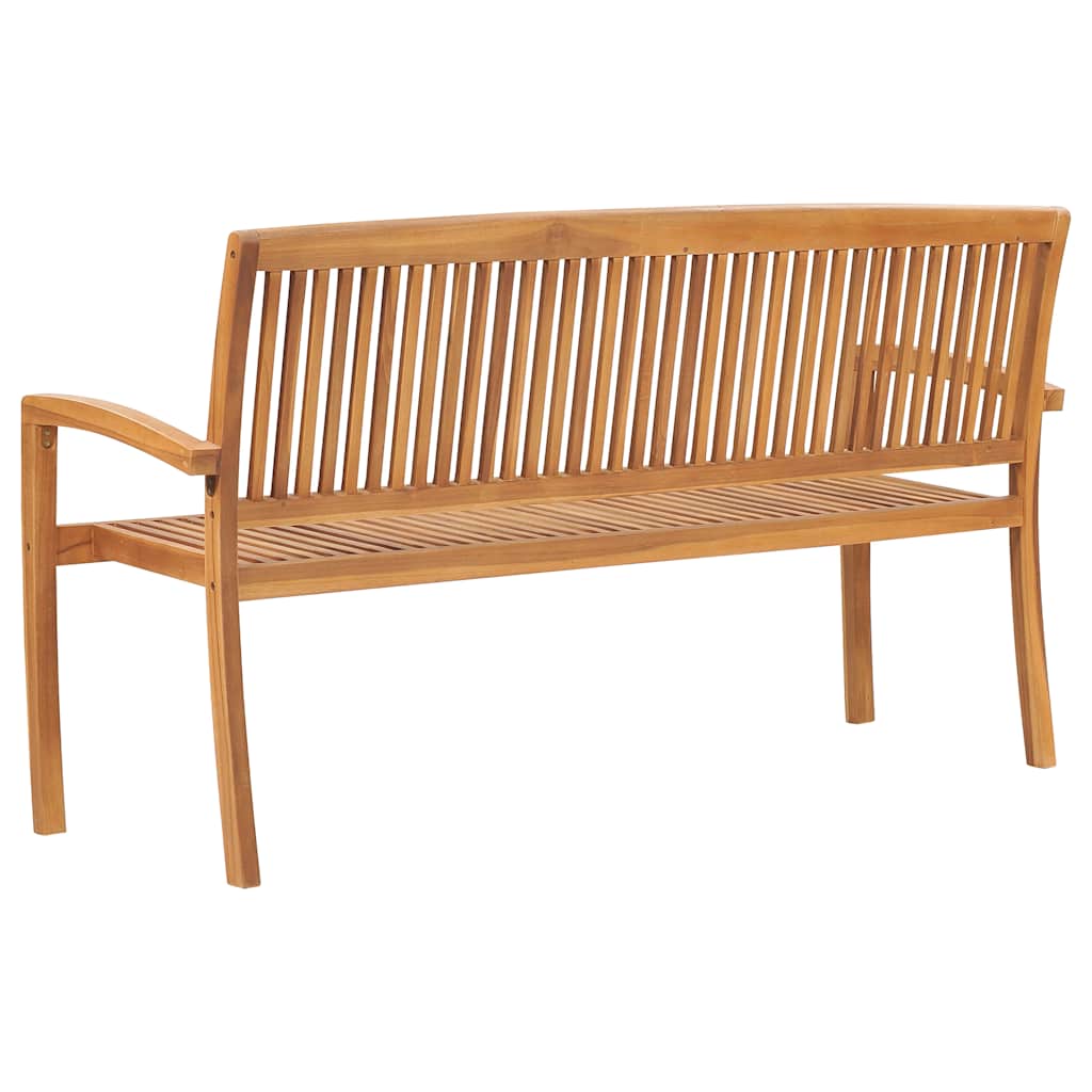 Stapelbar Trädgårdsbänk 3-Sits Massiv Teak