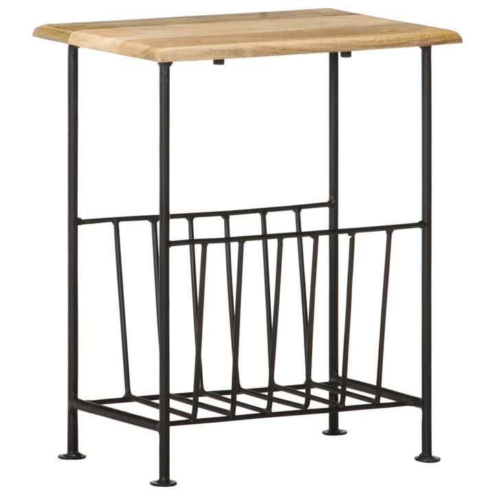 Tidningsställ 40X30X50 Cm Massivt Mangoträ Och Stål