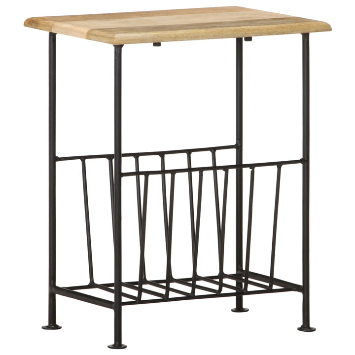 Tidningsställ 40X30X50 Cm Massivt Mangoträ Och Stål