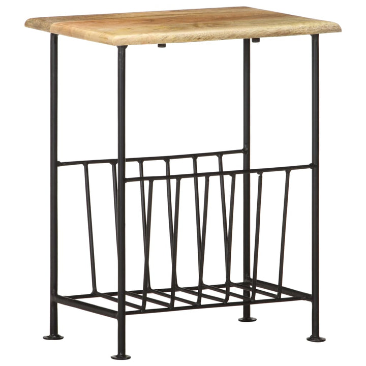 Tidningsställ 40X30X50 Cm Massivt Mangoträ Och Stål