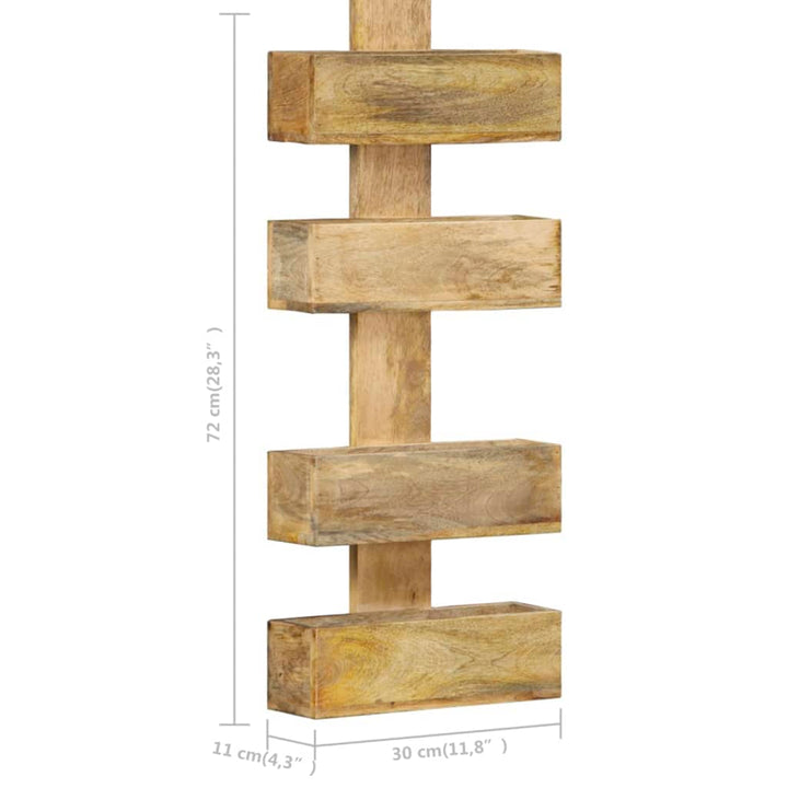 Väggmonterat Tidningsställ 30X11X72 Cm Massivt Mangoträ
