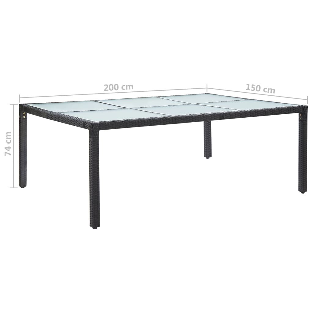 Matbord För Trädgården 200X150X74 Cm Konstrotting