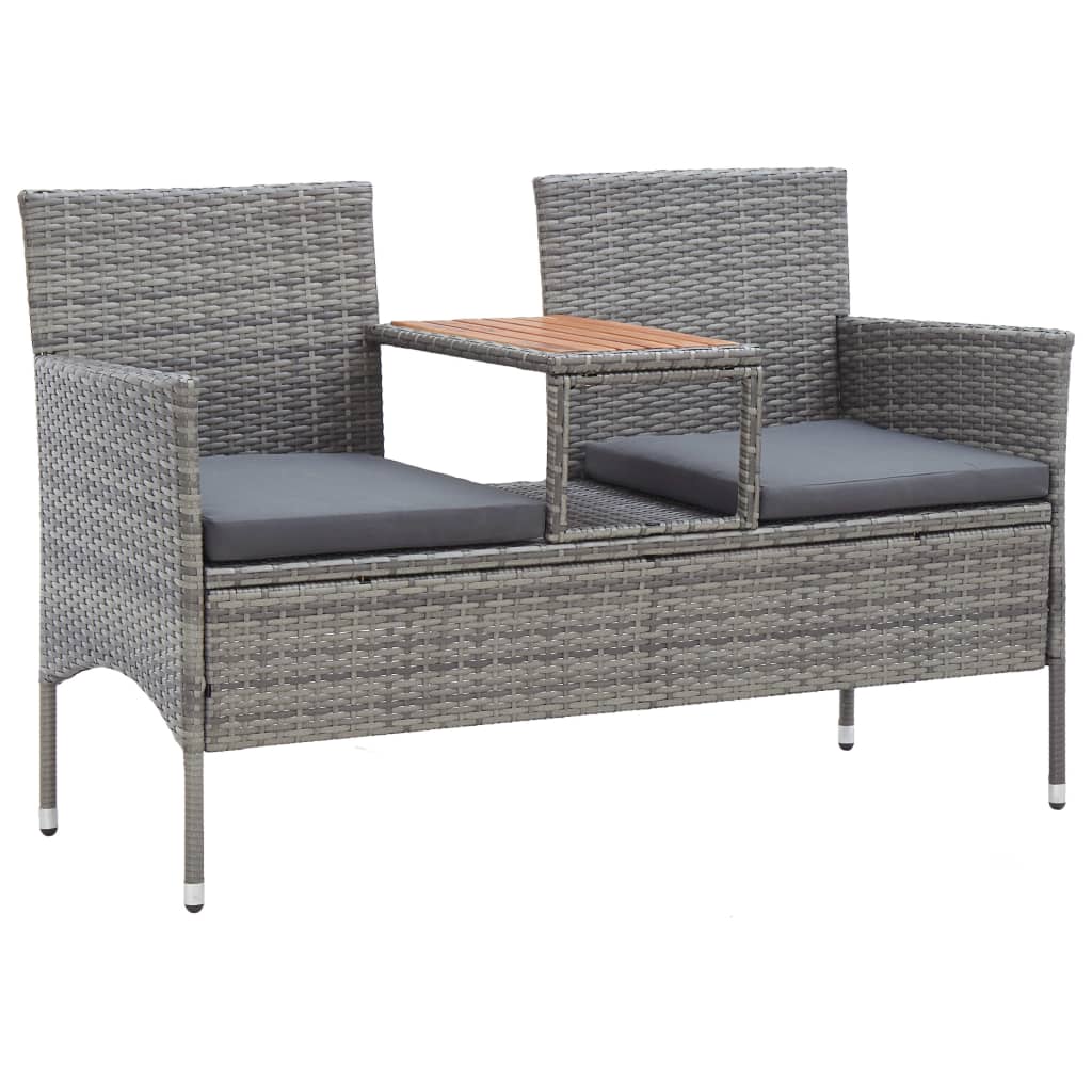 Trädgårdsbänk 2-Sits Med Bord 143 Cm Konstrotting