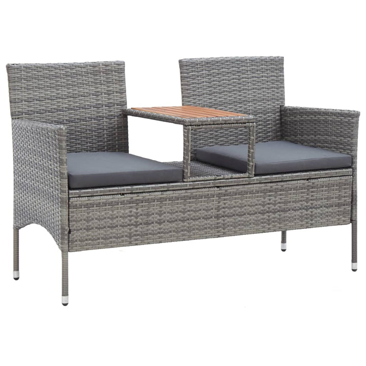 Trädgårdsbänk 2-Sits Med Bord 143 Cm Konstrotting