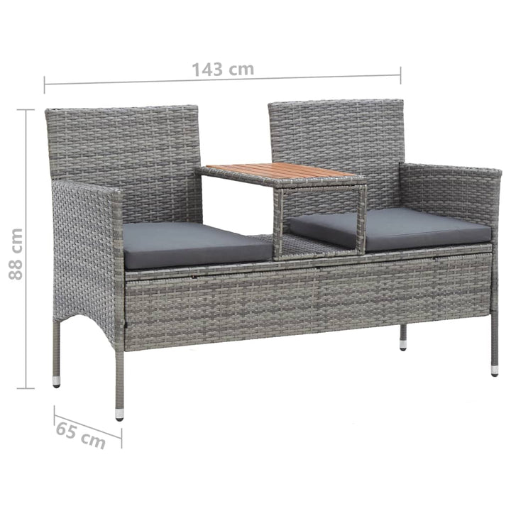 Trädgårdsbänk 2-Sits Med Bord 143 Cm Konstrotting