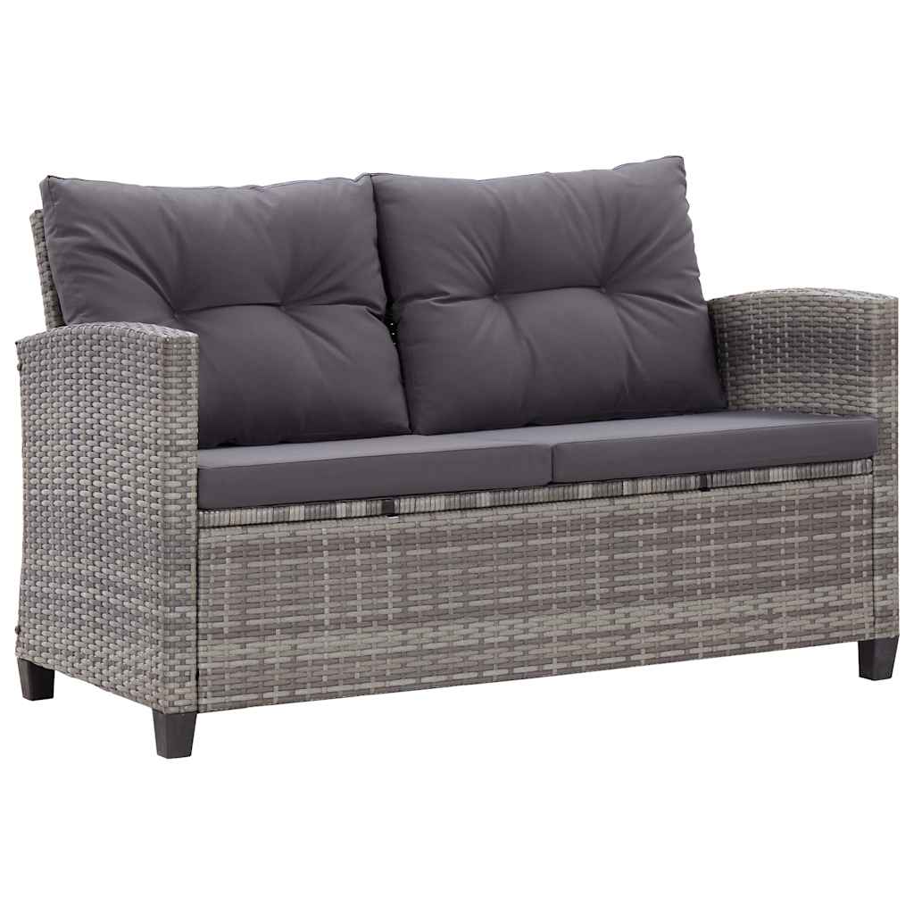 Trädgårdssoffa 2-Sits Med Dynor 124 Cm Konstrotting