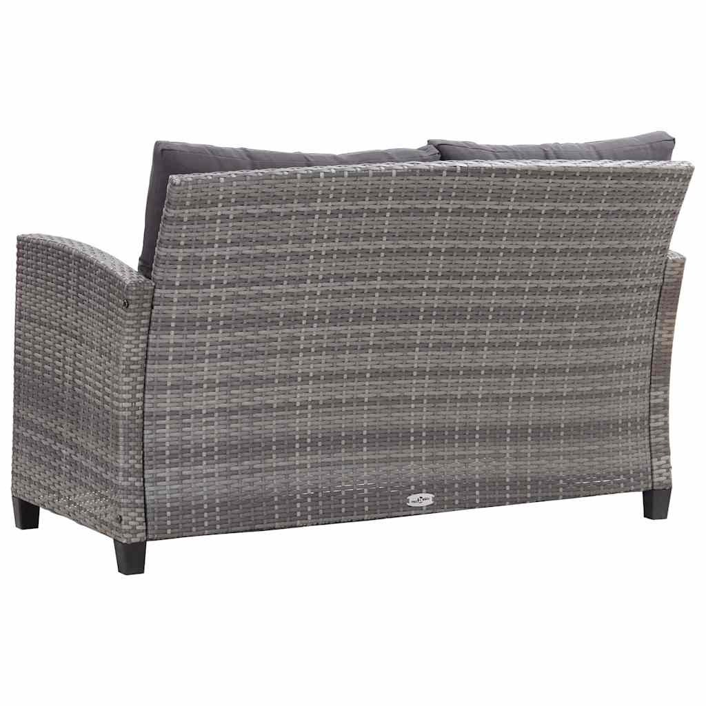 Trädgårdssoffa 2-Sits Med Dynor 124 Cm Konstrotting