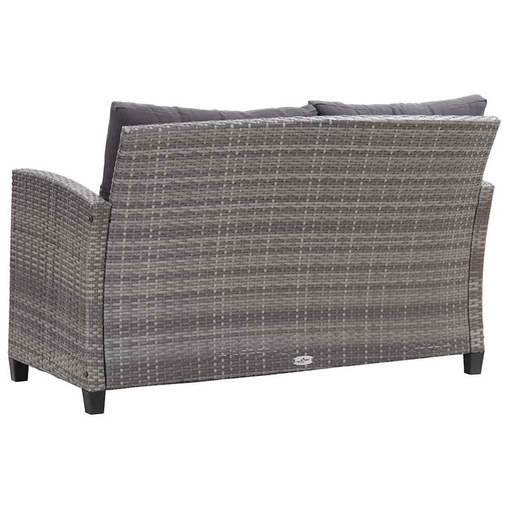 Trädgårdssoffa 2-Sits Med Dynor 124 Cm Konstrotting