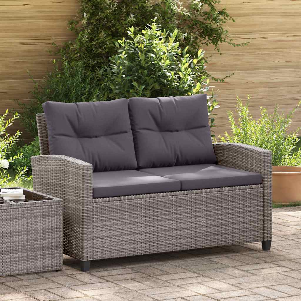 Trädgårdssoffa 2-Sits Med Dynor 124 Cm Konstrotting