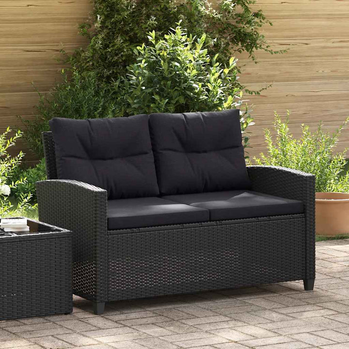 Trädgårdssoffa 2-Sits Med Dynor 124 Cm Konstrotting