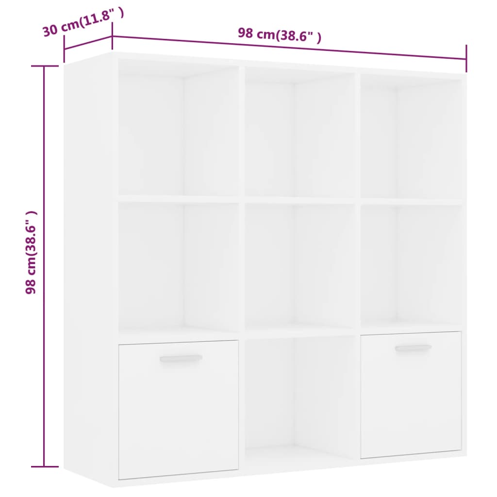 Bokhylla 98X30X98 Cm Konstruerat Trä