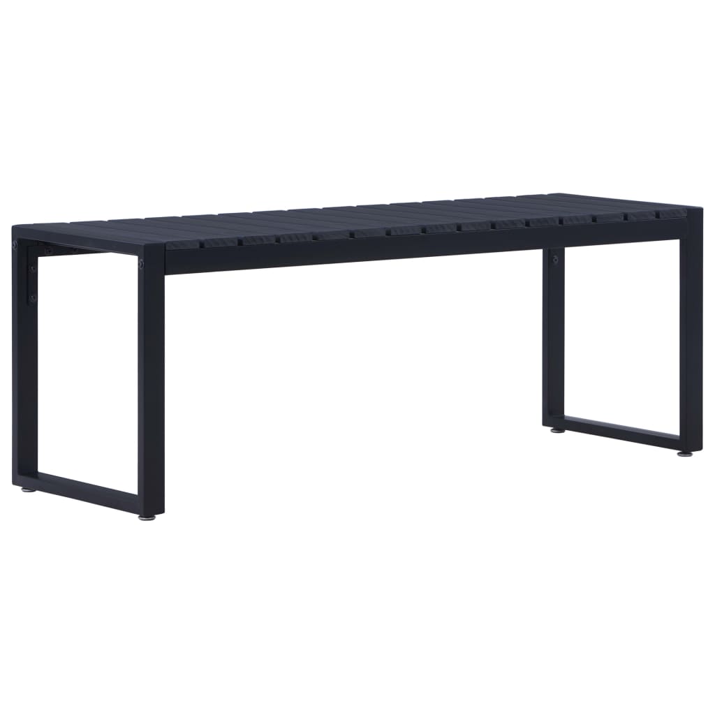 Trädgårdsbänk 120,5 Cm Ps-Skiva Svart