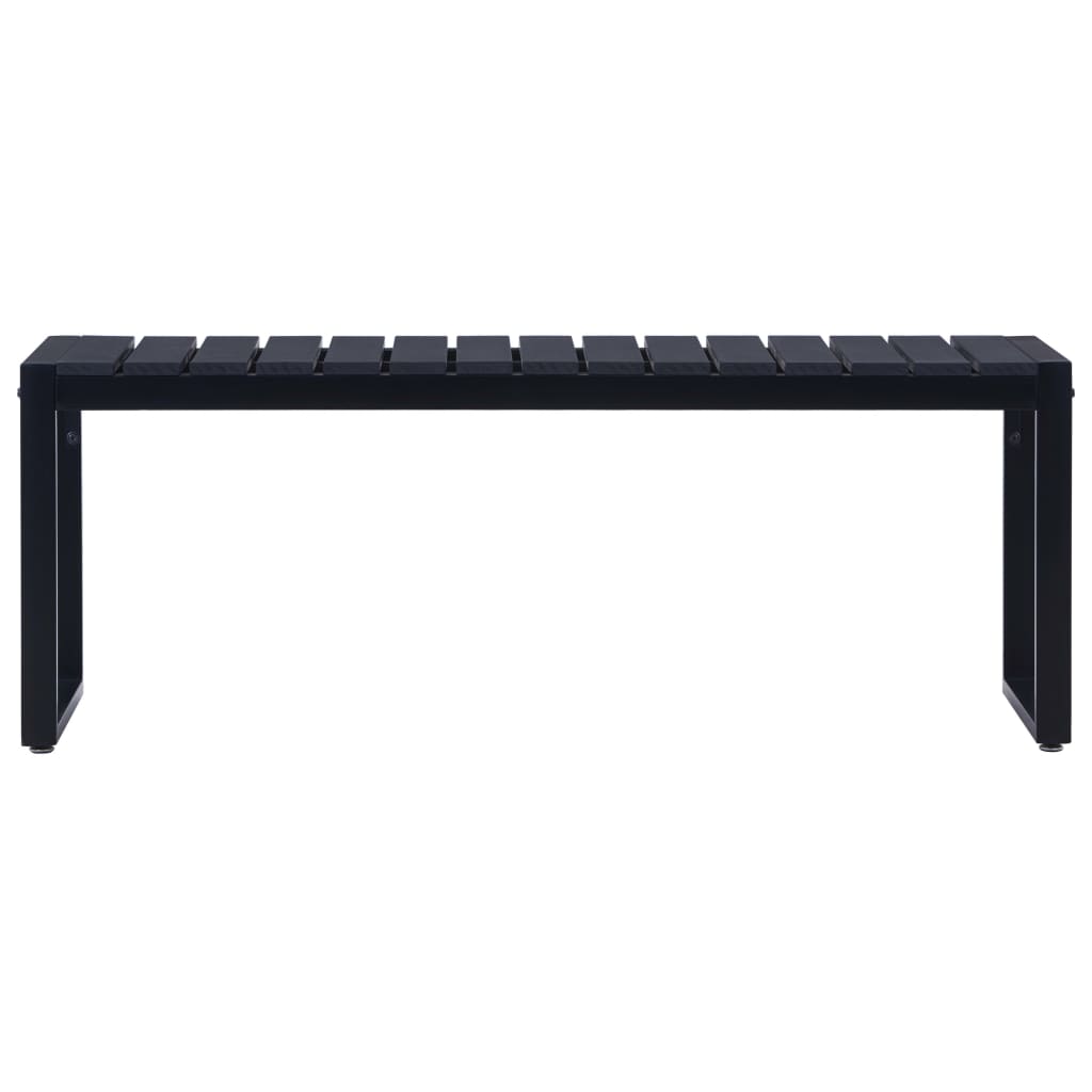 Trädgårdsbänk 120,5 Cm Ps-Skiva Svart