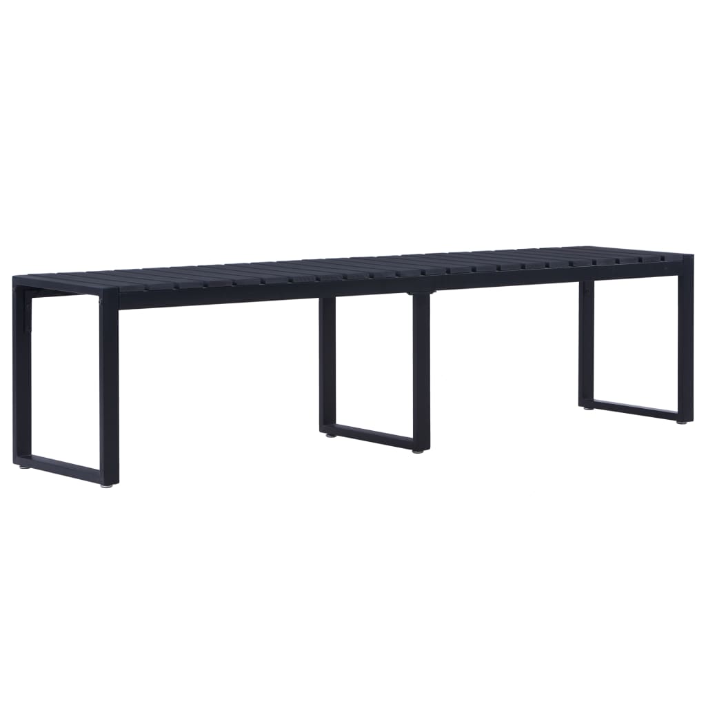 Trädgårdsbänk 120,5 Cm Ps-Skiva Svart