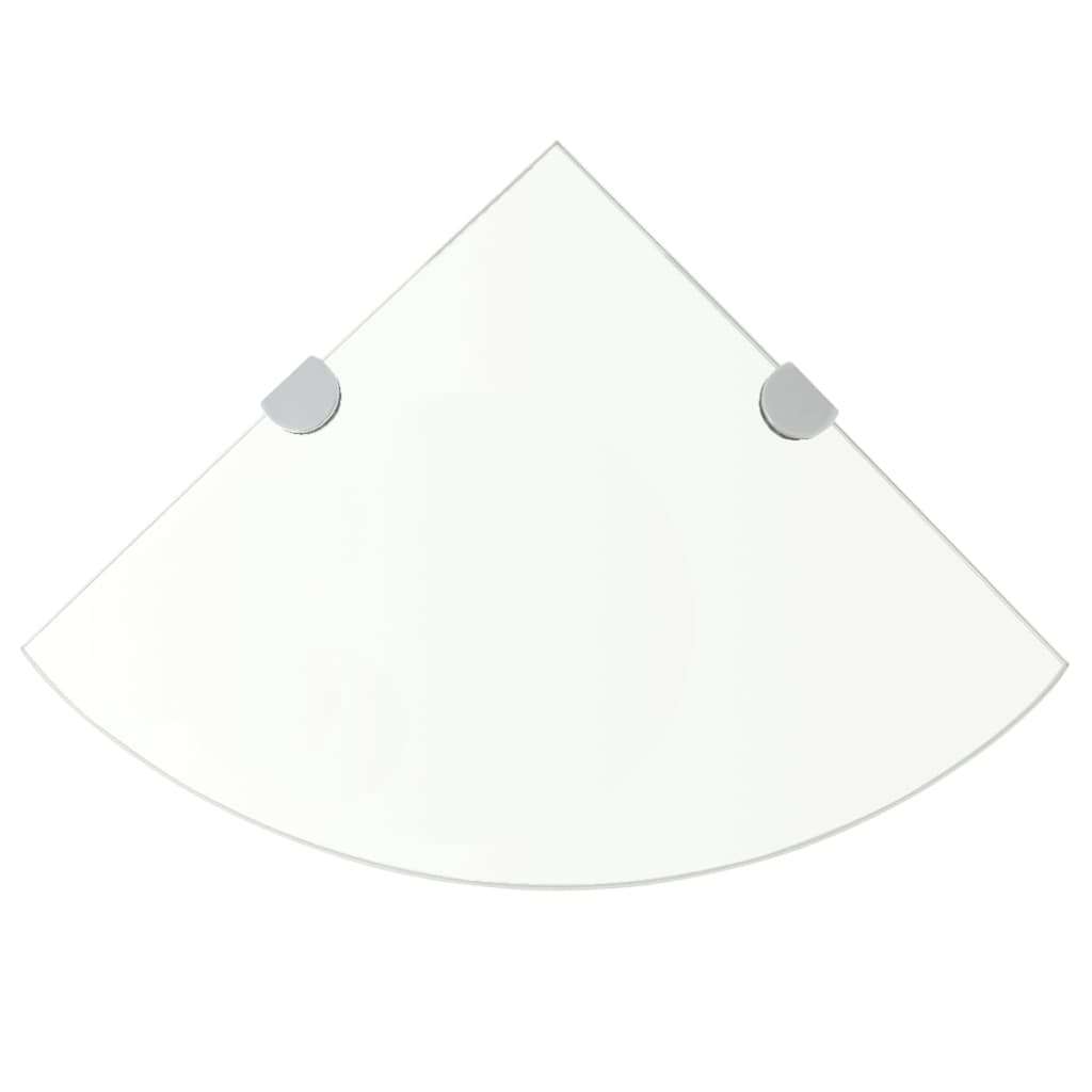 Hörnhyllor 2 St Kromade Hyllkonsoler Glas Genomskinlig