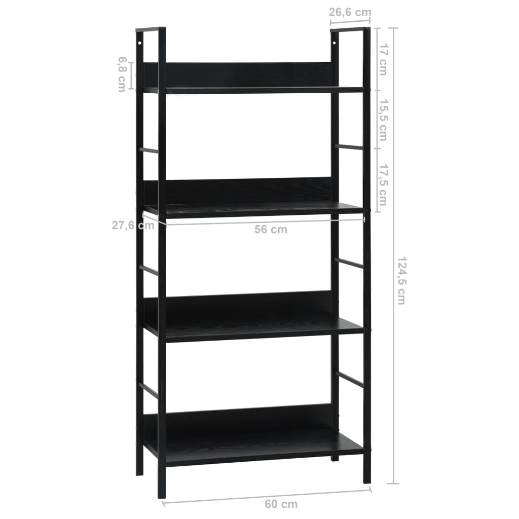 Bokhylla 4 Hyllplan 60X27,6X124,5 Cm Konstruerat Trä
