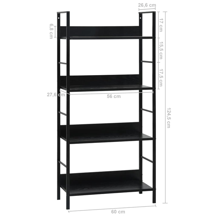 Bokhylla 4 Hyllplan 60X27,6X124,5 Cm Konstruerat Trä