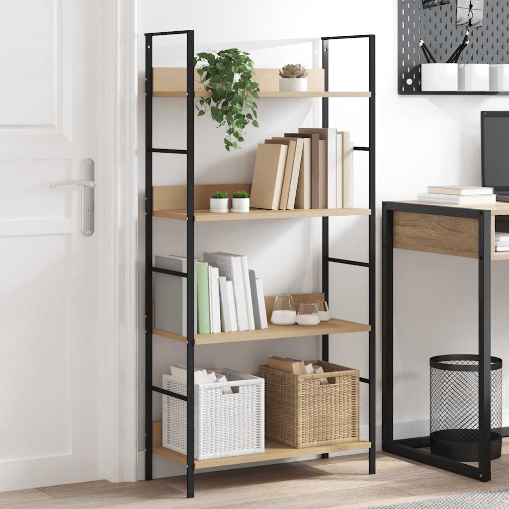 Bokhylla 4 Hyllplan 60X27,6X124,5 Cm Konstruerat Trä