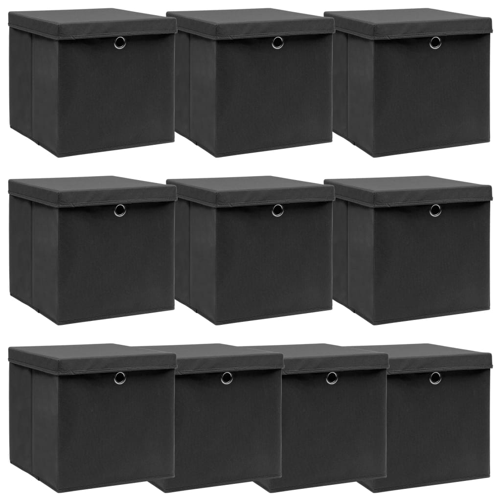 Förvaringslådor Med Lock 10 St Babyblå 32X32X32 Cm Tyg
