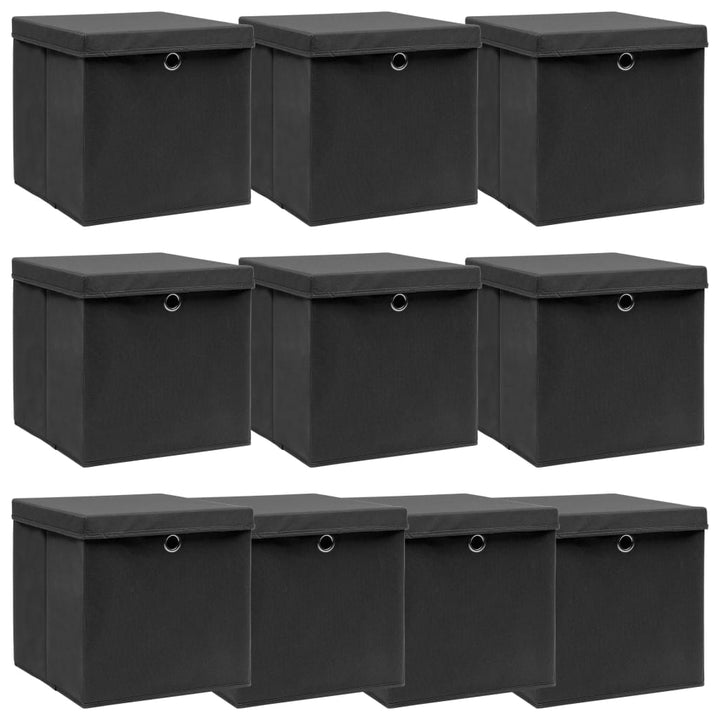 Förvaringslådor Med Lock 10 St Babyblå 32X32X32 Cm Tyg