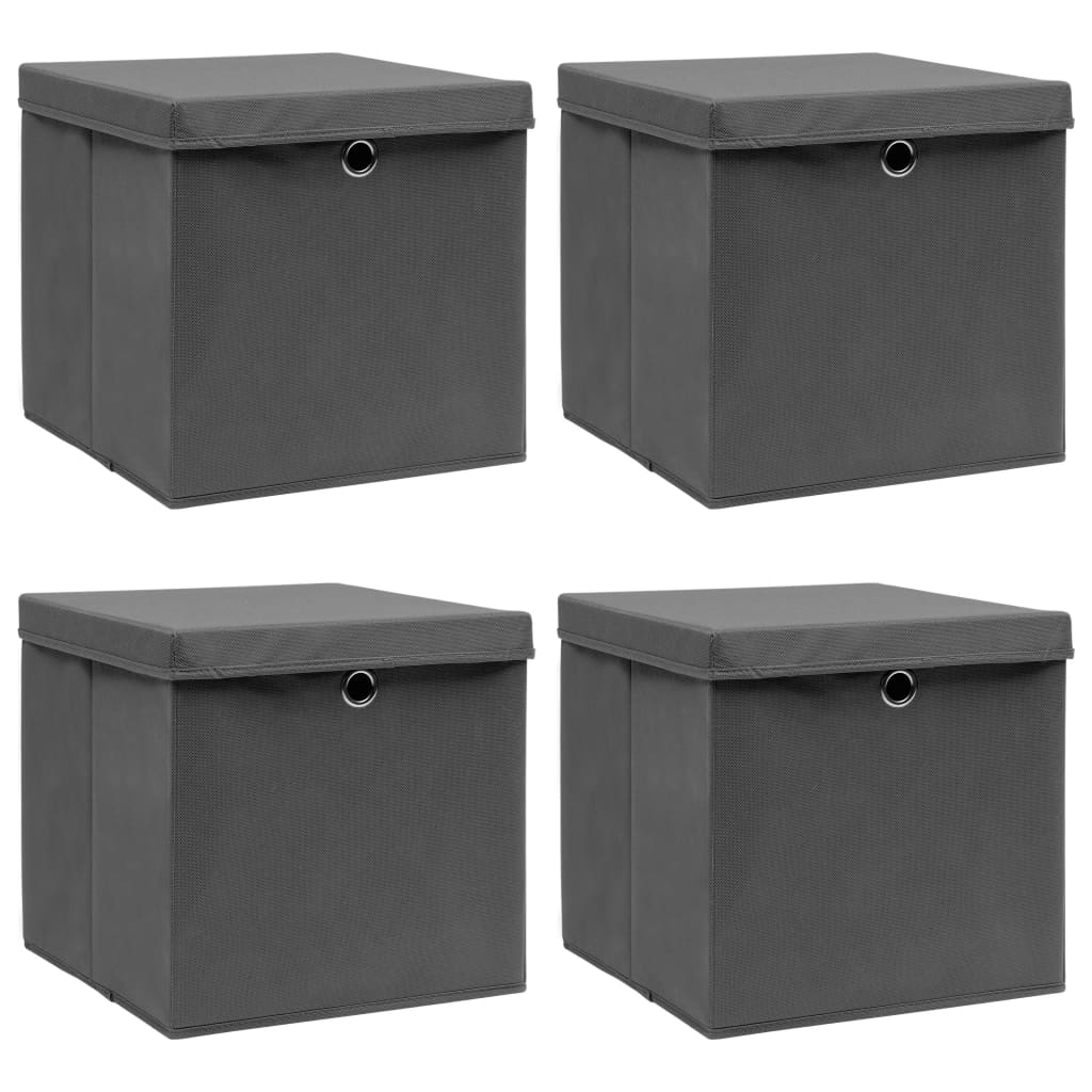 Förvaringslådor Med Lock 10 St Babyblå 32X32X32 Cm Tyg