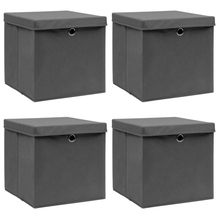 Förvaringslådor Med Lock 10 St Babyblå 32X32X32 Cm Tyg