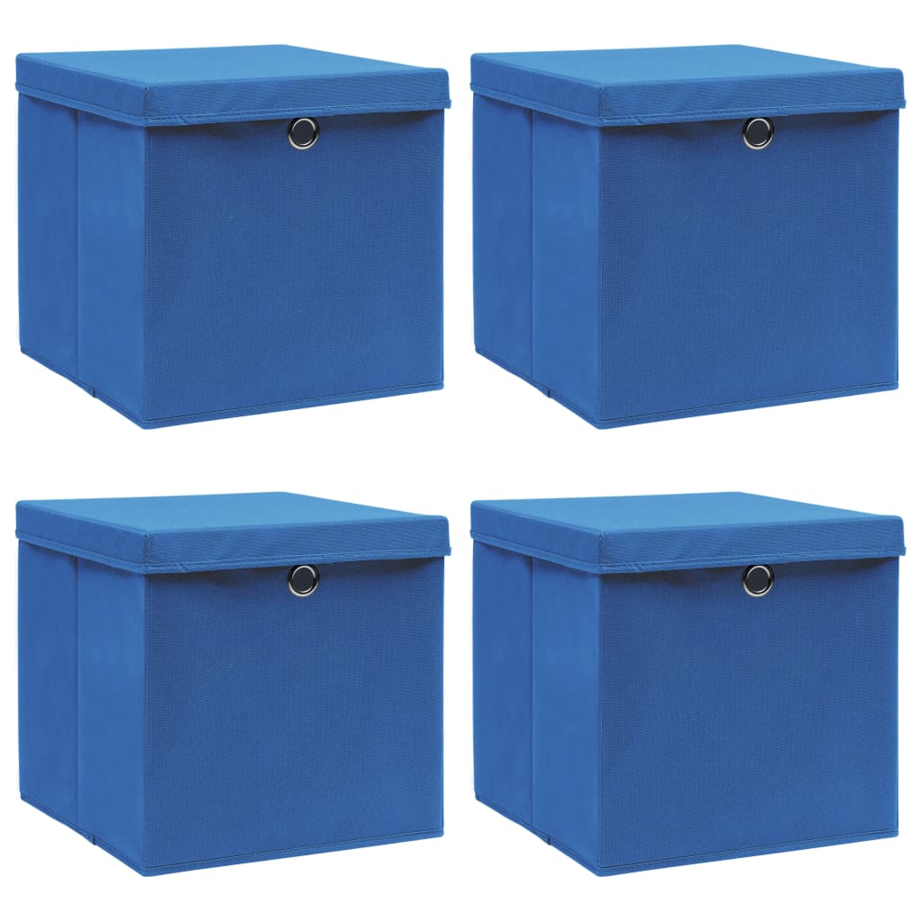 Förvaringslådor Med Lock 10 St Babyblå 32X32X32 Cm Tyg