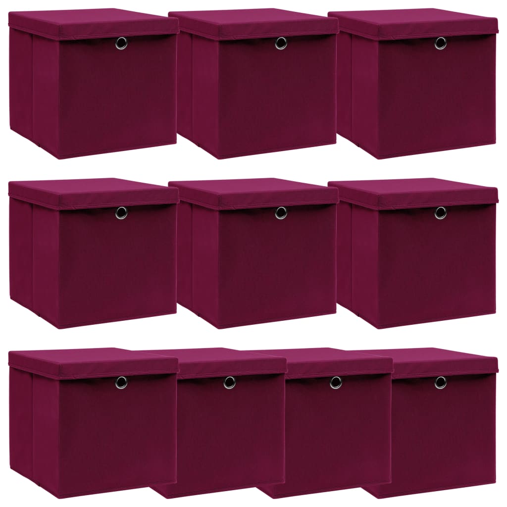 Förvaringslådor Med Lock 10 St Babyblå 32X32X32 Cm Tyg