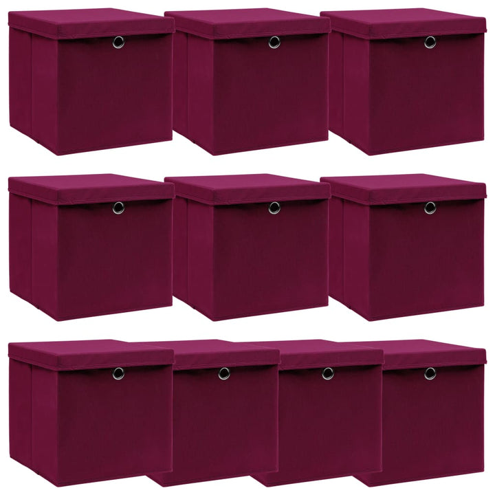 Förvaringslådor Med Lock 10 St Babyblå 32X32X32 Cm Tyg