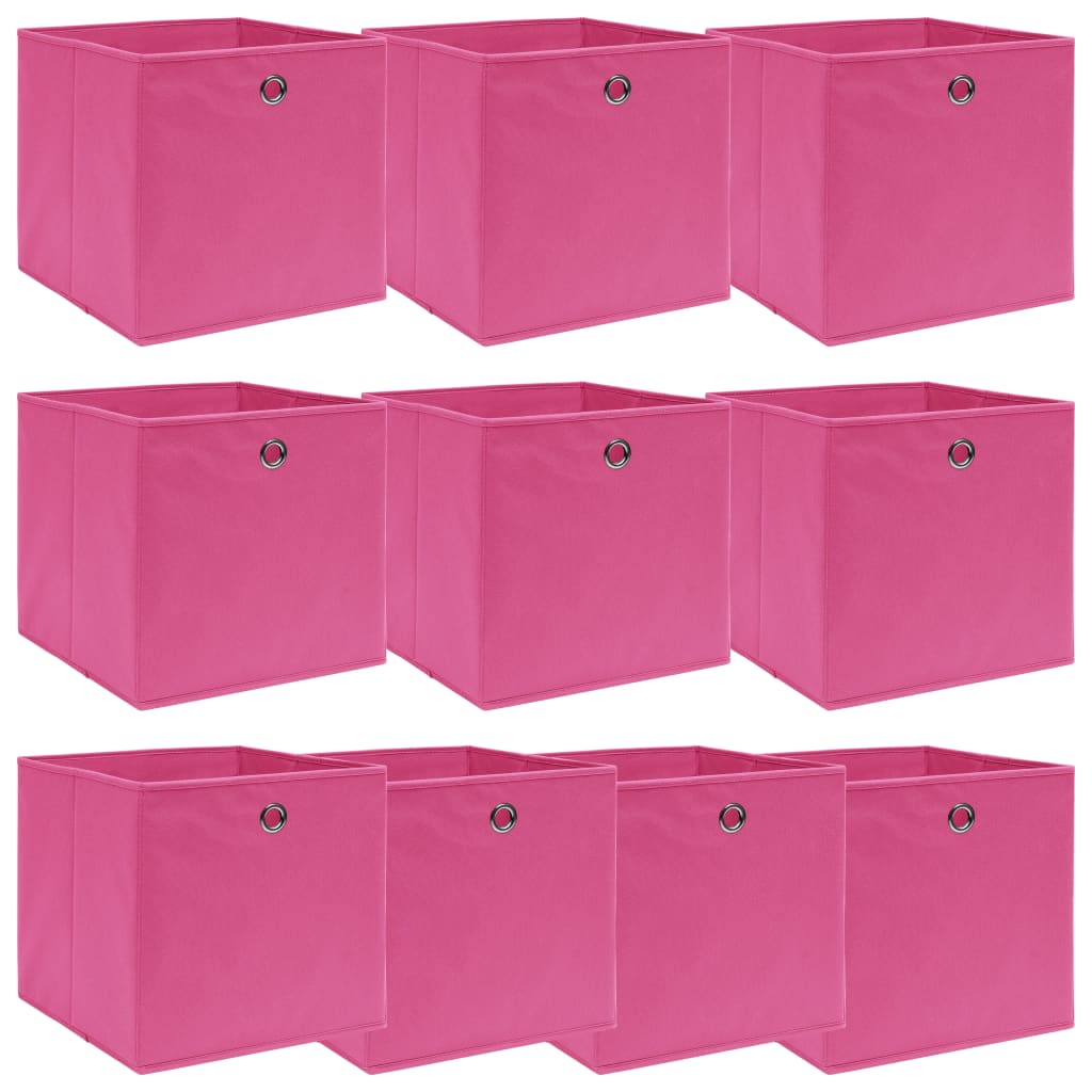 Förvaringslådor Med Lock 10 St Babyblå 32X32X32 Cm Tyg