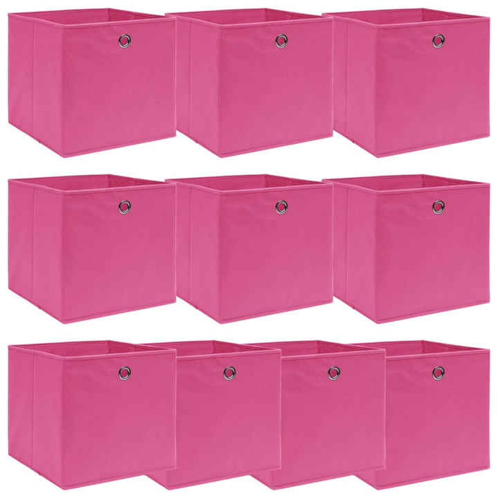 Förvaringslådor Med Lock 10 St Babyblå 32X32X32 Cm Tyg