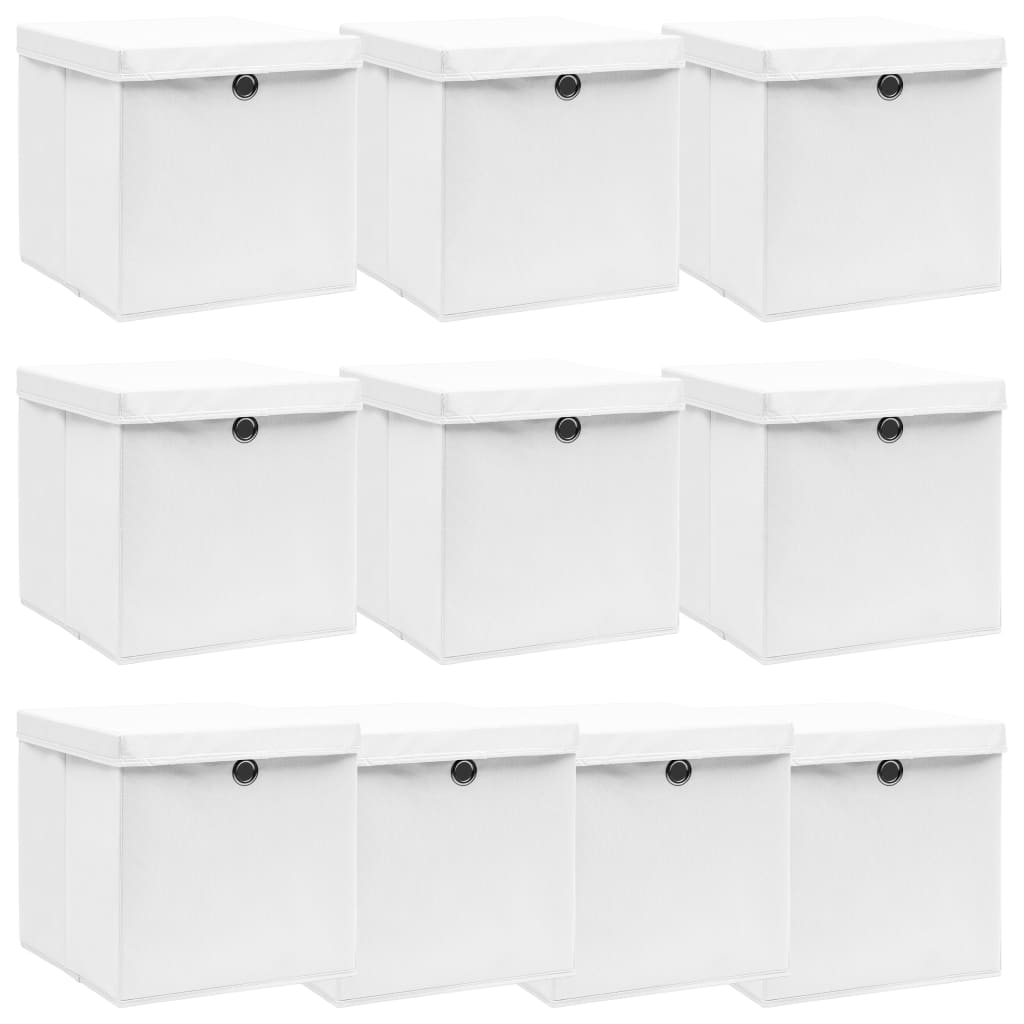 Förvaringslådor Med Lock 10 St Babyblå 32X32X32 Cm Tyg