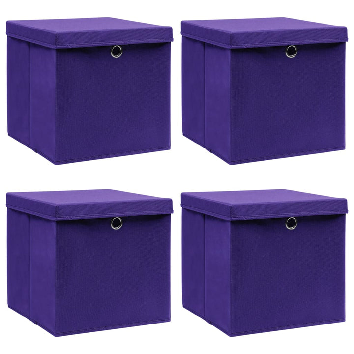 Förvaringslådor Med Lock 10 St Babyblå 32X32X32 Cm Tyg
