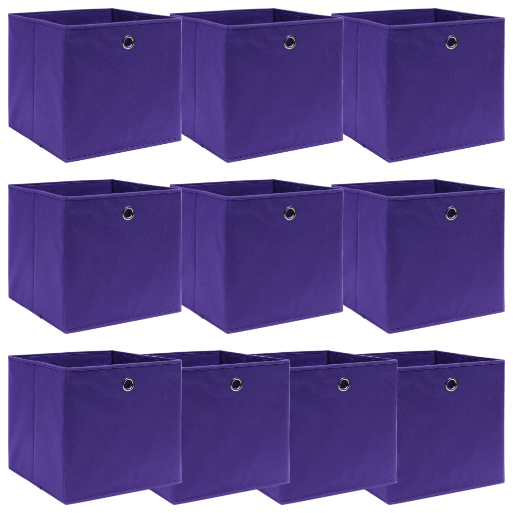 Förvaringslådor Med Lock 10 St Babyblå 32X32X32 Cm Tyg