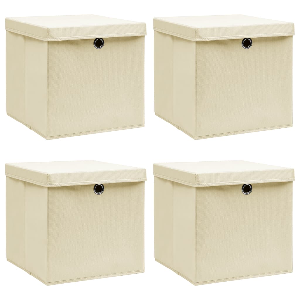 Förvaringslådor Med Lock 10 St Babyblå 32X32X32 Cm Tyg