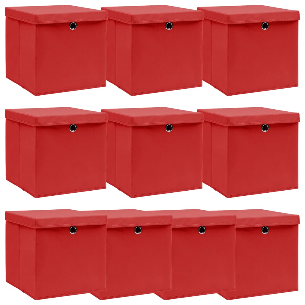 Förvaringslådor Med Lock 10 St Babyblå 32X32X32 Cm Tyg