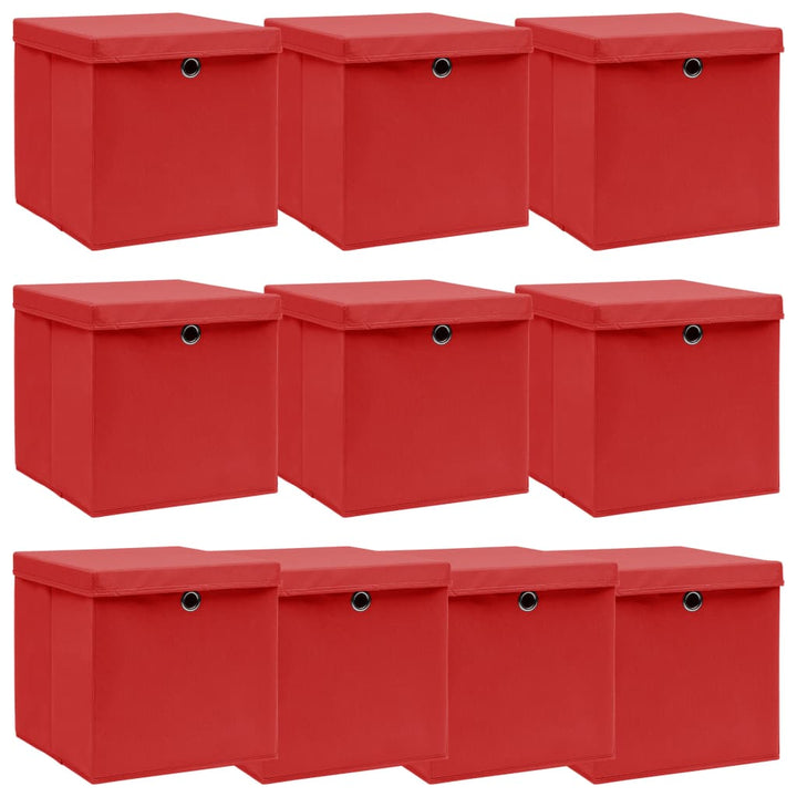 Förvaringslådor Med Lock 10 St Babyblå 32X32X32 Cm Tyg