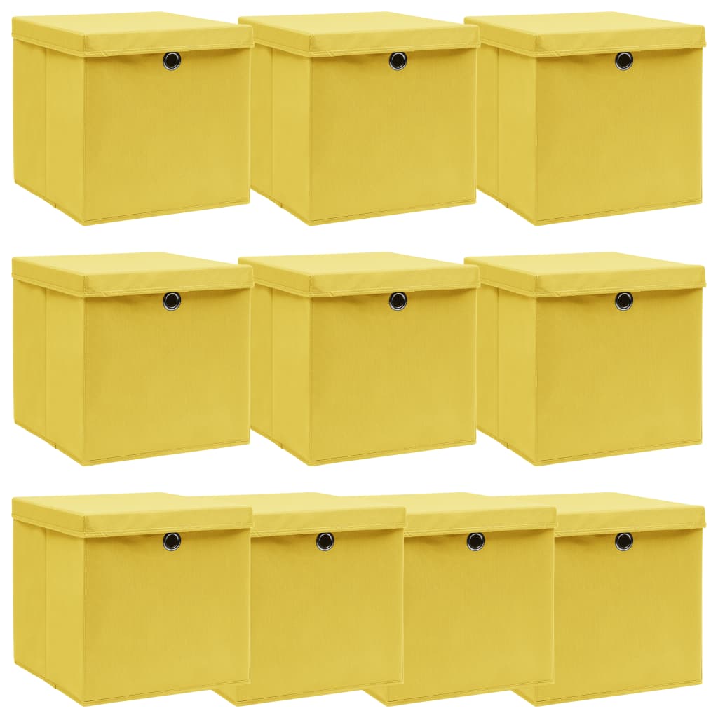 Förvaringslådor Med Lock 10 St Babyblå 32X32X32 Cm Tyg