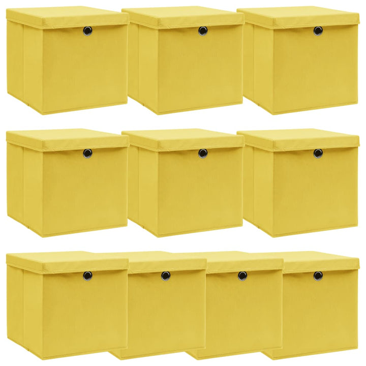 Förvaringslådor Med Lock 10 St Babyblå 32X32X32 Cm Tyg