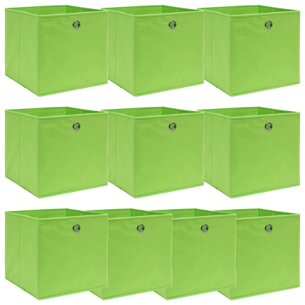 Förvaringslådor Med Lock 10 St Babyblå 32X32X32 Cm Tyg